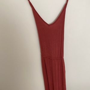 Ribbed dark blush jumpsuit